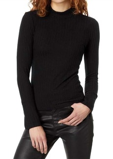 Michael Stars Opal Button Cuff Sweater In Black