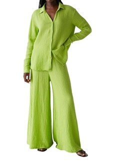 Michael Stars Simba Gauze Wide Leg Pant In Lettuce