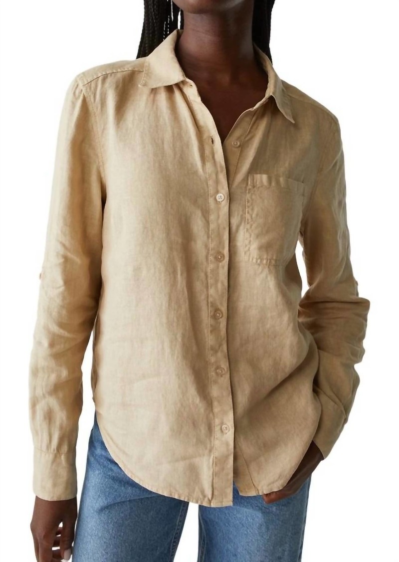 Michael Stars Spencer Linen Shirt In Natural