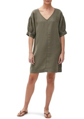 Michael Stars Betty Elbow Sleeve Linen Shift Dress in Camo at Nordstrom