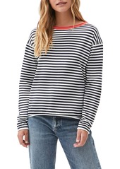Michael Stars Contrast Ringer Sweater in Admiral W/Fresco at Nordstrom