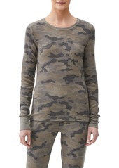 Michael Stars Juliet Camo Print Thermal Top in Covert Green at Nordstrom