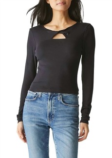 Michael Stars Yara Twist Front Tee In Black