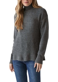 Michael Stars Zion Mock Neck Sweater In Charcoal