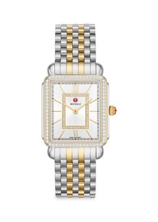 Michele 29MM Two-Tone Stainless Steel & Diamond Bracelet Watch