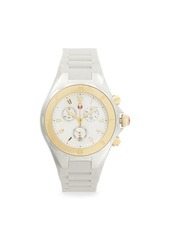 Michele 38MM 18K Goldplated, Stainless Steel & Silicon Strap Chronograph Watch