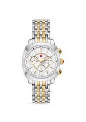 Michele Ascalon 38MM Two Tone 18K Goldplated Stainless Steel & Diamond Chronograph Watch