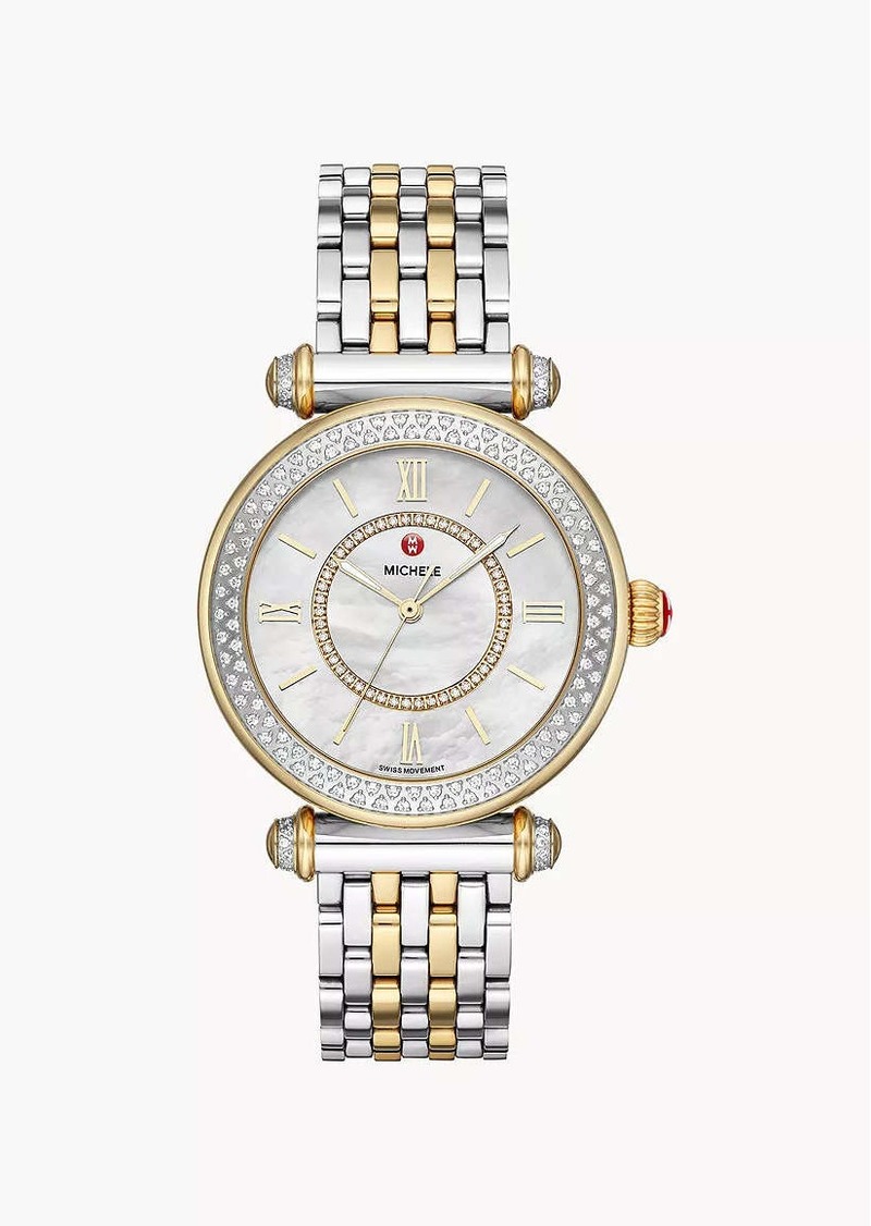 Michele Caber Mid Two-Tone 18K Gold Diamond Watch