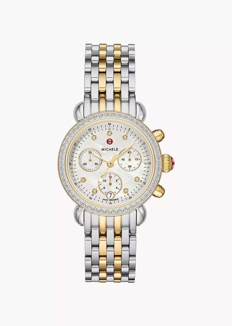 Michele CSX 36 Two-Tone 18k Gold Diamond Watch