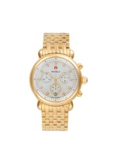 Michele CSX 39MM Goldtone Stainless Steel, 0.03 TCW Diamond & Mother of Pearl Chronograph Watch