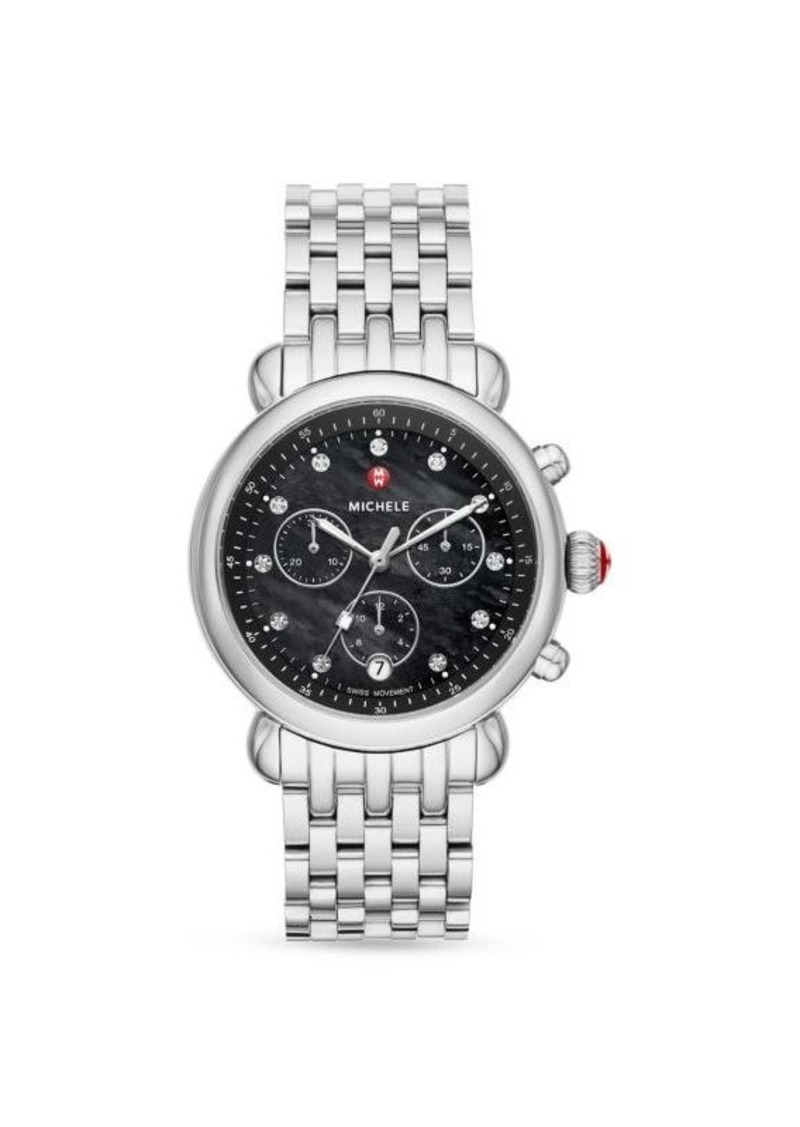 Michele CSX 39MM Stainless Steel & Diamond Chronograph Watch