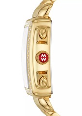 Michele Deco 18K-Gold-Plated & 0.65 TCW Diamond Bracelet Watch/33MM x 35MM