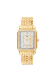Michele Deco II 29MM Goldtone Stainless Steel, Diamond & Mother of Pearl Analog Watch