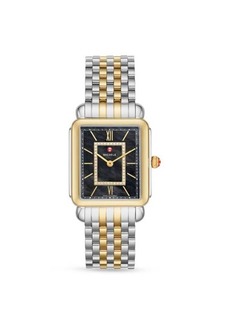Michele Deco II 32MM Two Tone 18K Goldplated Stainless Steel & Diamond Bracelet Watch