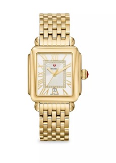 Michele Deco Madison 18K Gold Diamond Dial Bracelet Watch