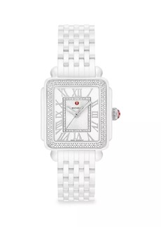 Michele Deco Madison Mid Ceramic & Diamond Bracelet Watch