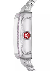 Michele Deco Madison Stainless Steel, 0.73 TCW Diamond & Pink Sapphire Bracelet Watch/33MM x 35MM