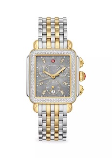 Michele Deco Two-Tone Stainless Steel & Diamond Bracelet Watch