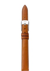 MICHELE Brown Leather Watch Strap, 14mm