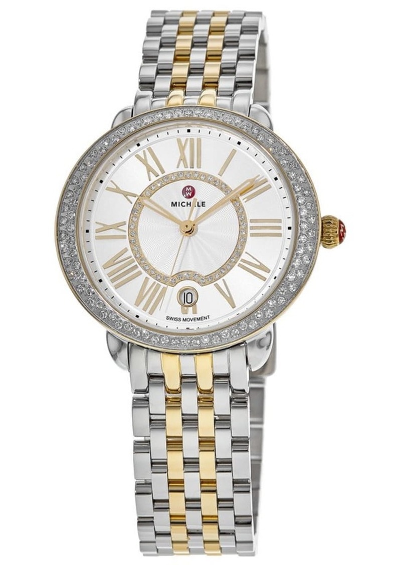 Michele Serein Mid Two-Tone 18k Gold Diamond Women's Watch MWW21B000138