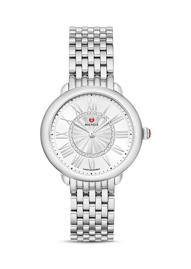 Michele Serein Mid Two-Tone Diamond Watch, 37mm