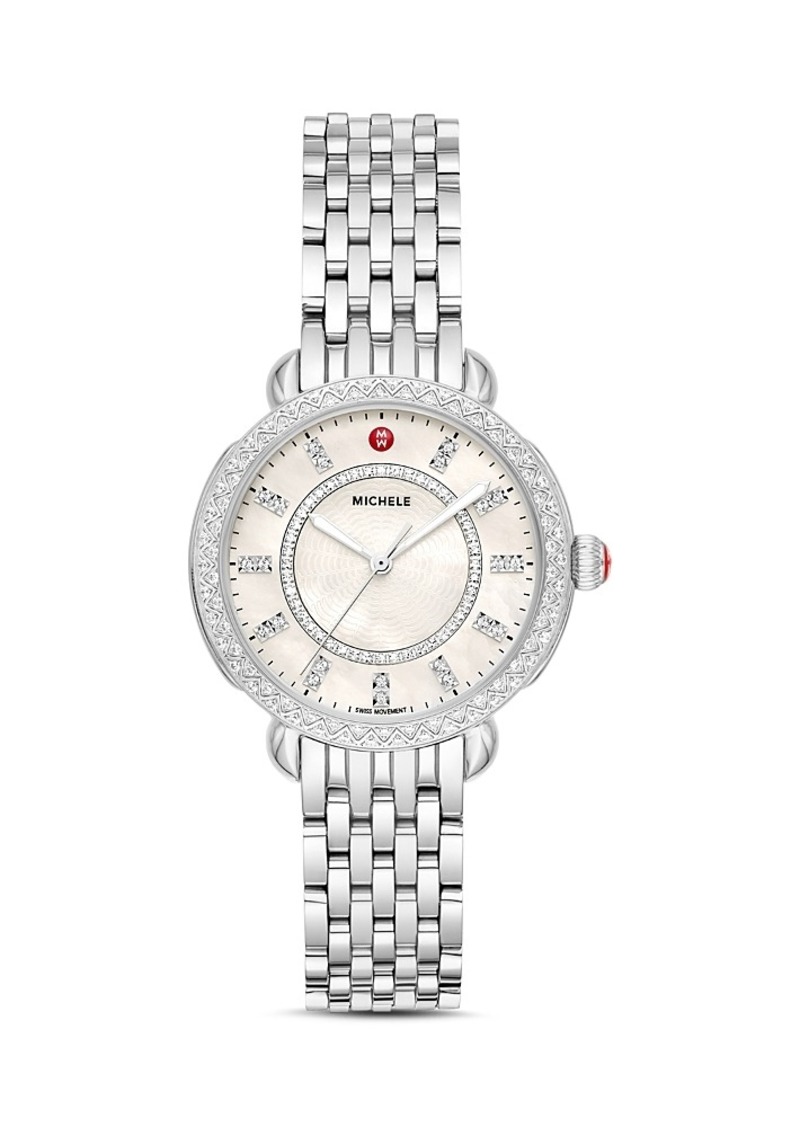 Michele Sidney Classic Diamond Watch, 33mm