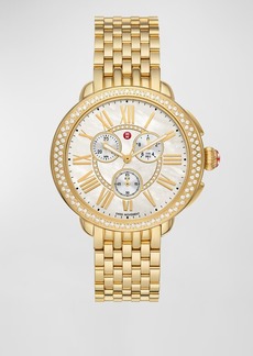 Michele Serein 18K Gold Plated Diamond Watch