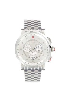 Michele 20MM Stainless Steel & Diamond Chronograph Bracelet Watch