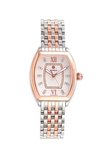Michele Two-Tone Stainless Steel & Diamond Bracelet Watch