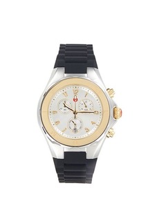 Michele 40MM Two Tone Stainless Steel & Silicone Strap Chronograph Watch
