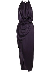 Michelle Mason asymmetric halterneck silk dress