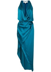 Michelle Mason asymmetric halterneck silk dress