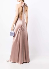 Michelle Mason backless halter-neck gown