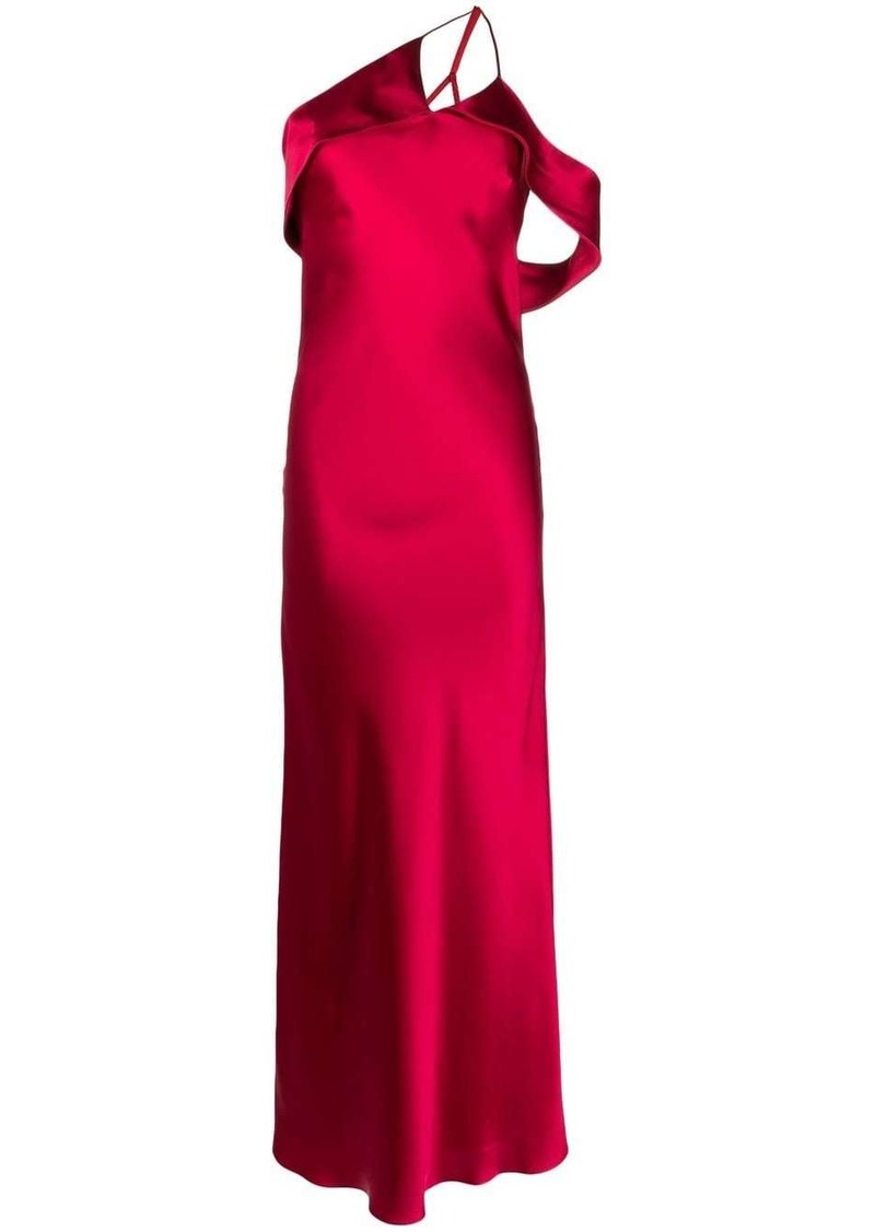 Michelle Mason bias-cut one-shoulder gown