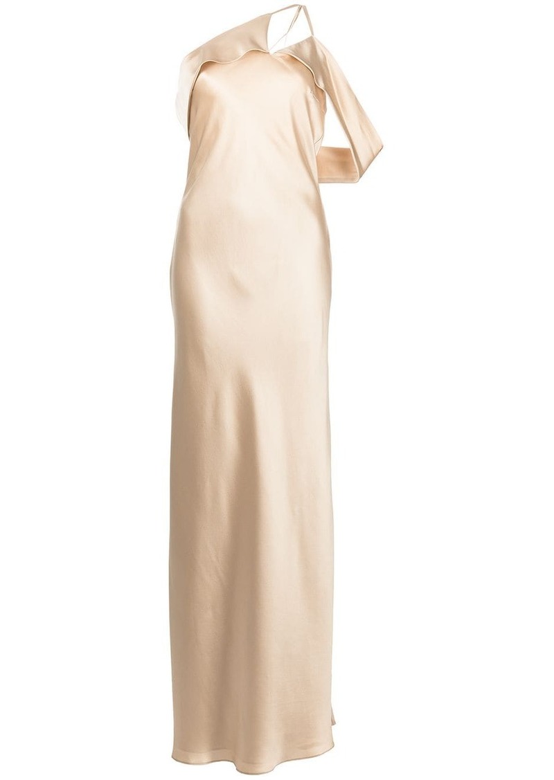 Michelle Mason bias-cut one-shoulder gown