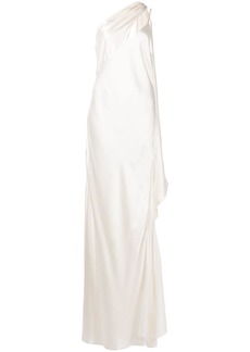Michelle Mason drape-panel silk gown