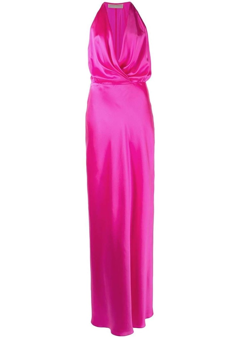 Michelle Mason draped-detail halterneck gown