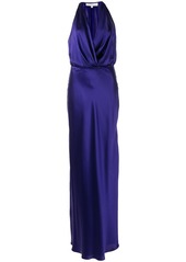 Michelle Mason draped-detail halterneck gown