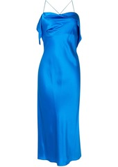 Michelle Mason draped-neck cocktail dress