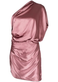 Michelle Mason draped one-shoulder mini dress