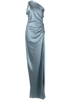 Michelle Mason gathered-detail silk gown