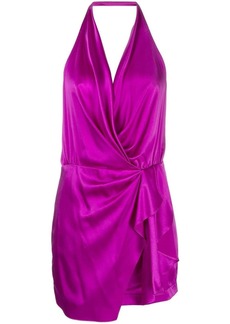 Michelle Mason halterneck open-back silk minidress