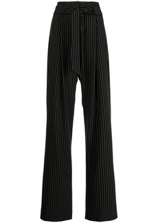 Michelle Mason high-waisted pleated pinstripe trousers