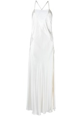 Michelle Mason lace-inset gown long sleeveless dress