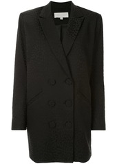 Michelle Mason leopard-jacquard blazer dress