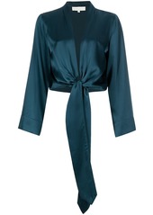 Michelle Mason long sleeved tie-waist blouse
