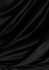 Michelle Mason - Asymmetric draped silk-satin mini dress - Black - US 10