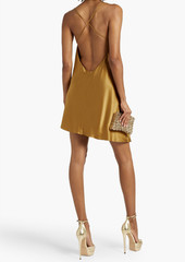 Michelle Mason - Asymmetric silk-satin mini slip dress - Yellow - US 0