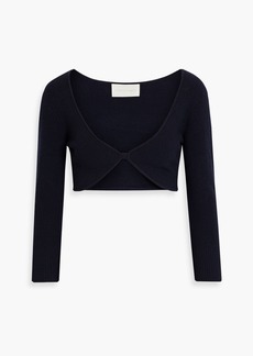 Michelle Mason - Cropped ribbed-knit top - Blue - XS