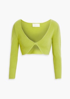 Michelle Mason - Cropped ribbed-knit top - Green - XS